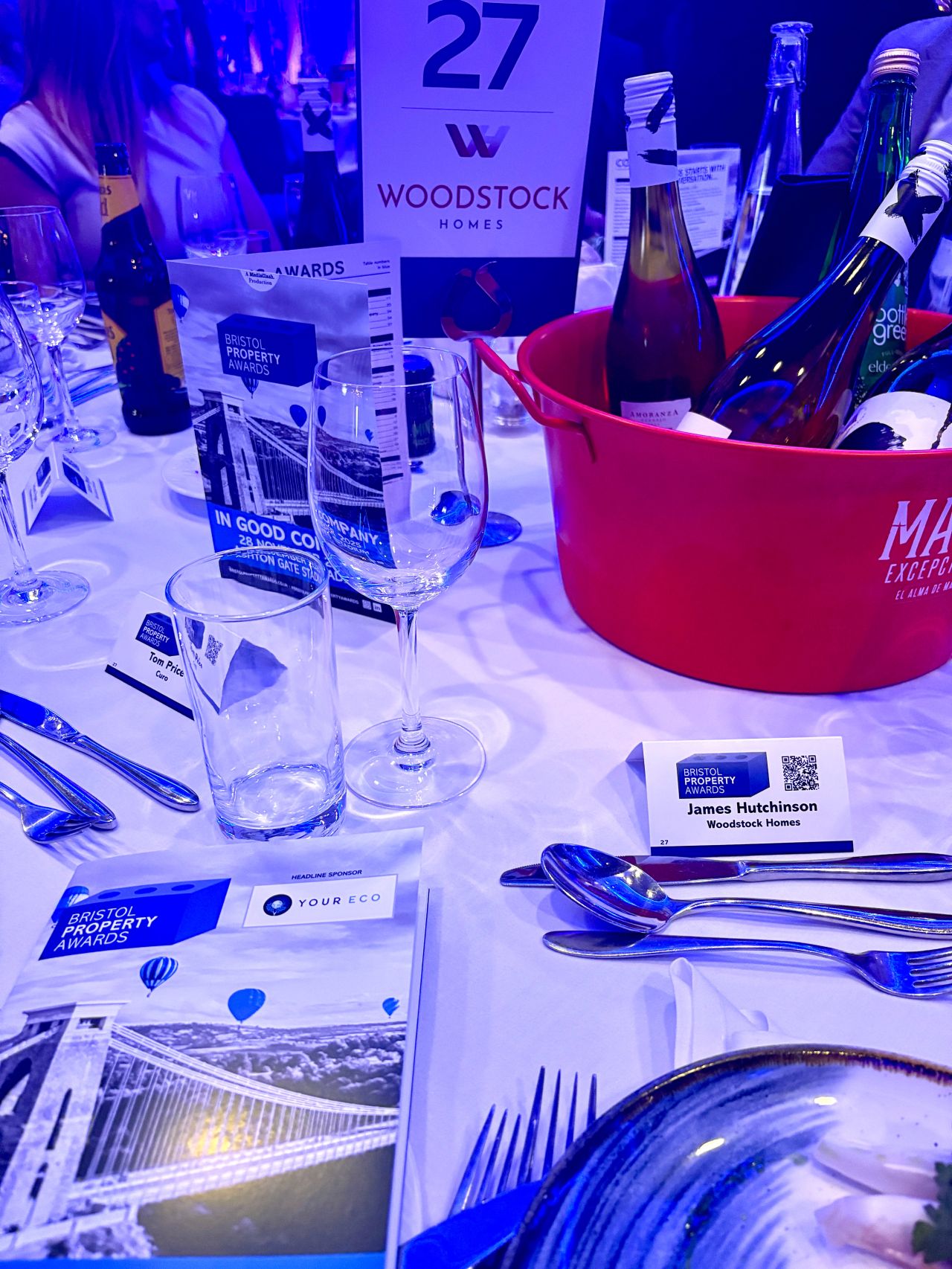 Woodstock Homes table at Bristol Property Awards 2025